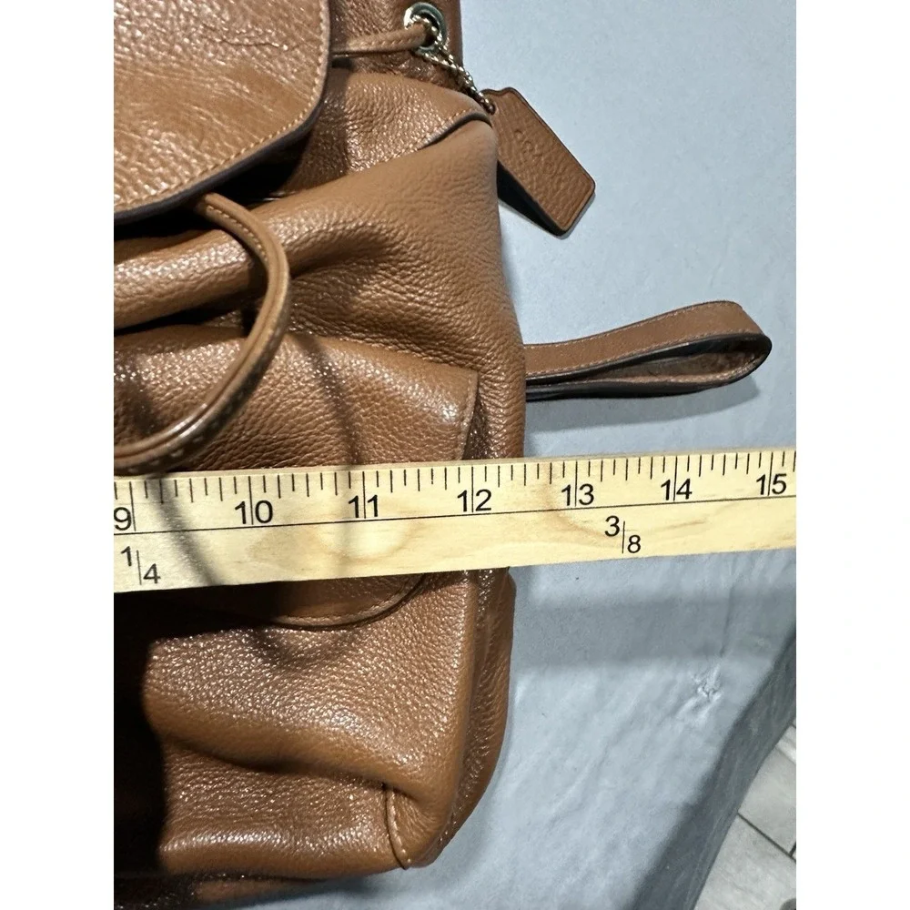 VTG Coach Pebble Leather Billie Saddle Brown Backpack - Picture 12 of 12